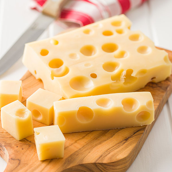 charcuterie board with swiss cheese