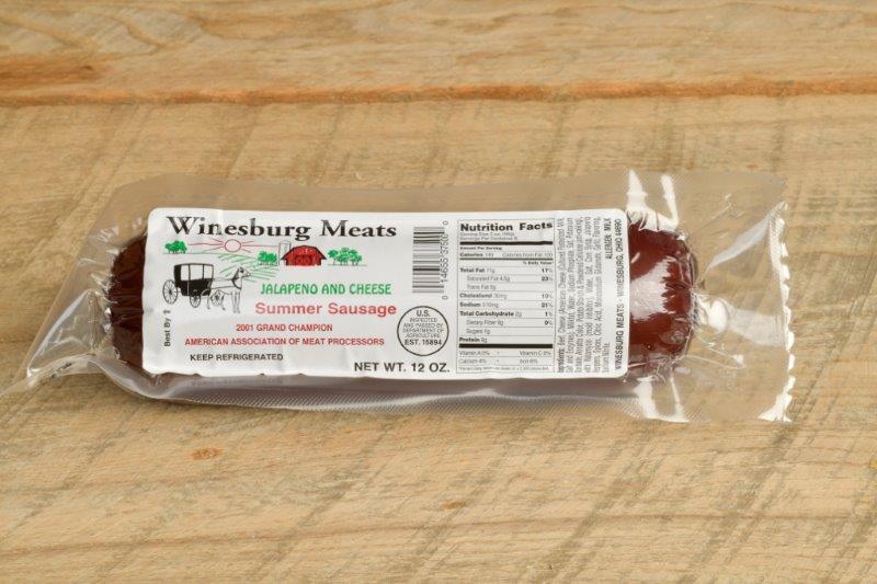 Jalapeno and Cheese Summer Sausage 12 oz