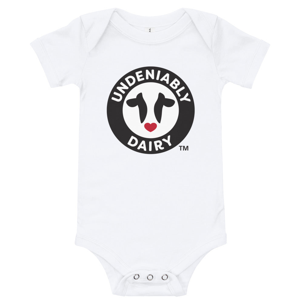 White Child Onesie Shirt Undeniably Dairy
