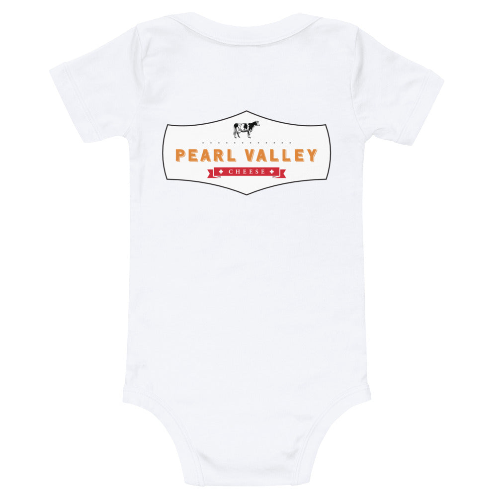 White Pearl Valley Cheese Onesie