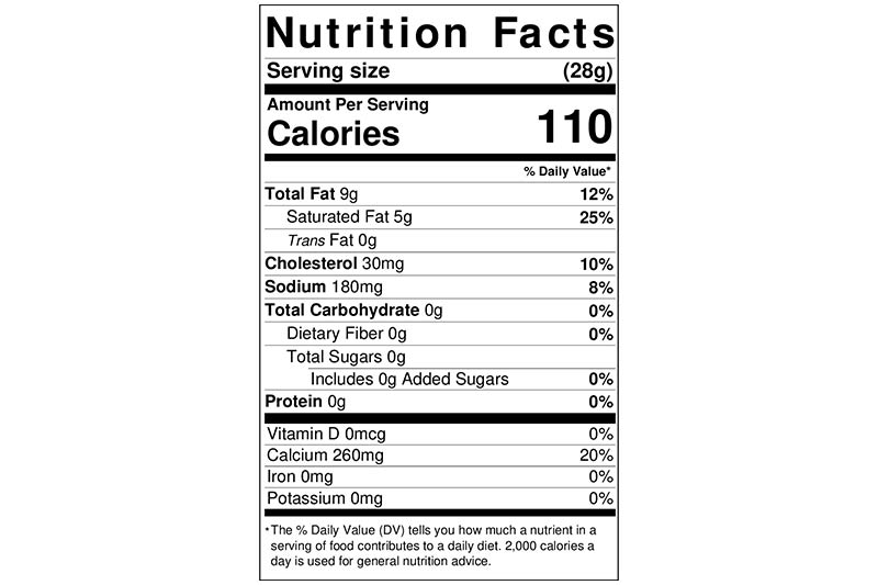 Sharp Colored Cheddar Cheese Nutrition