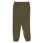 unisex-fleece-sweatpants-military-green-front-left-6285480fb308c